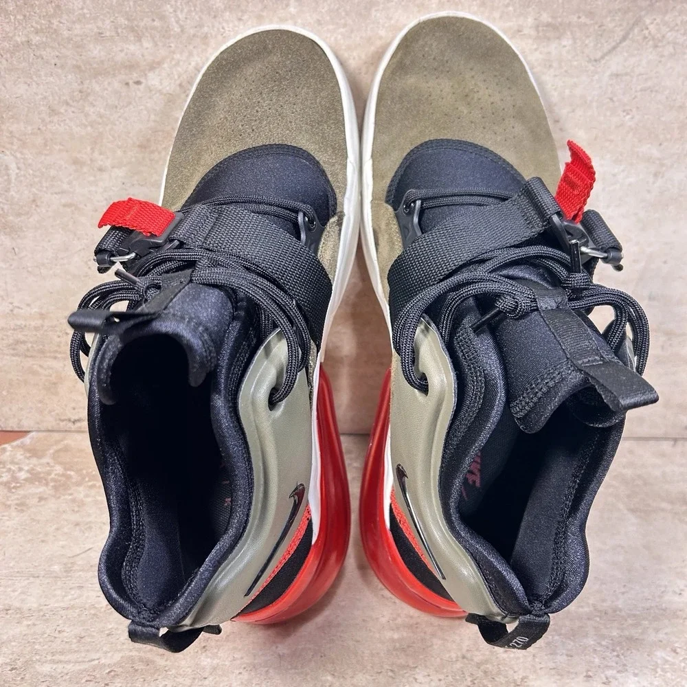 Nike Air Force 270 Medium Olive Challenge Red Mens‎ 9 Shoes Sneakers AH6772 200